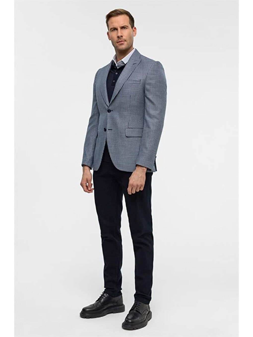 Parlament Mavi Slim Sivri Yaka 6 Drop Ceket-8