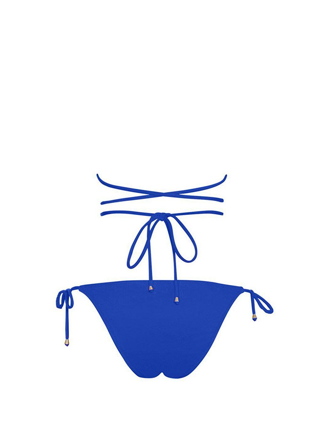 Sailor Moda Mavi Brezilya Üçgen Ipli Bikini Takım - 1