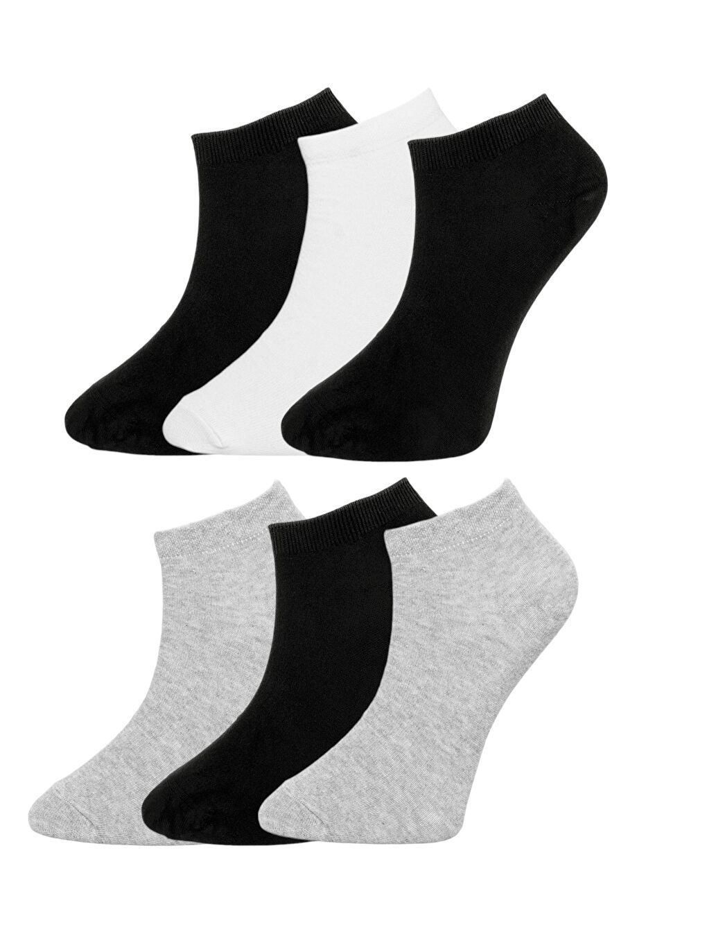 Beyaz 6'lı Erkek Karışık Renk Pamuklu Kaliteli Patik Çorap