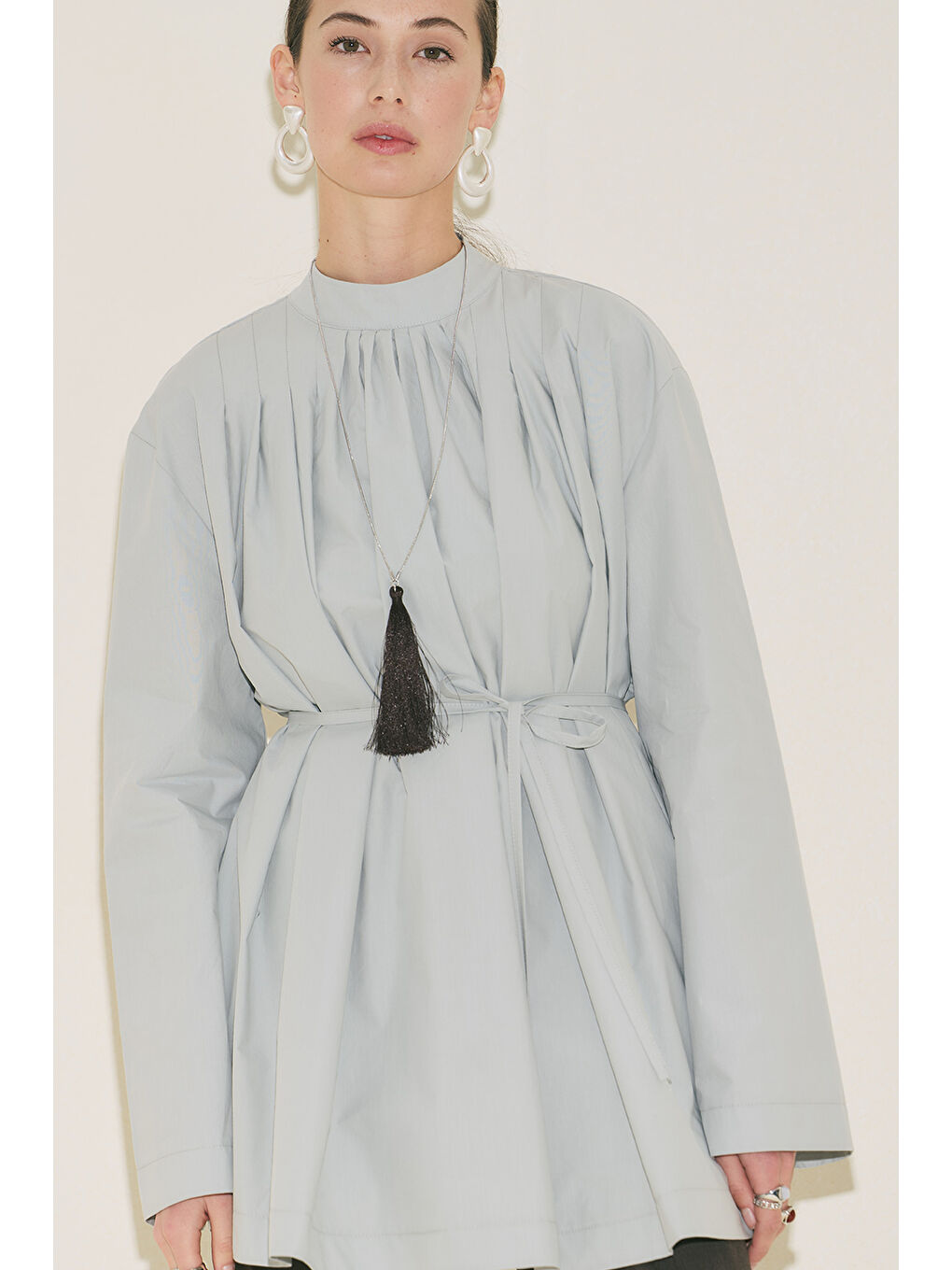 Pliseli Tunik Mavi-1