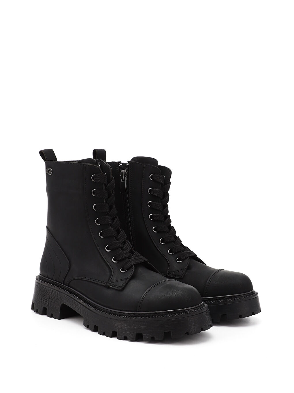 Mor Kadın ZÜMRÜT-SİYAH Fermuarlı Kalın Topuklu Postal Bot-1