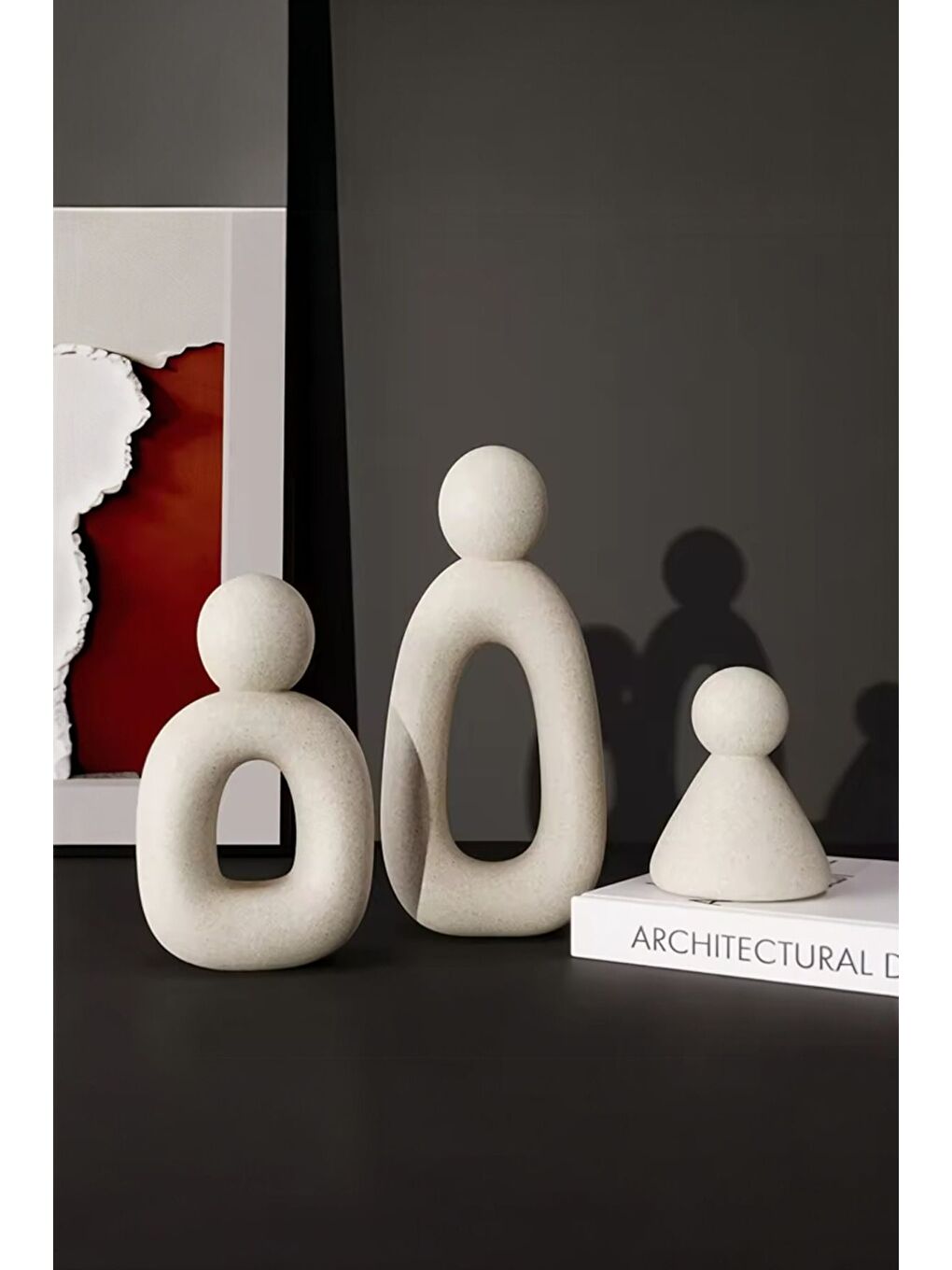 Beyaz Soyut Aile 3'lü