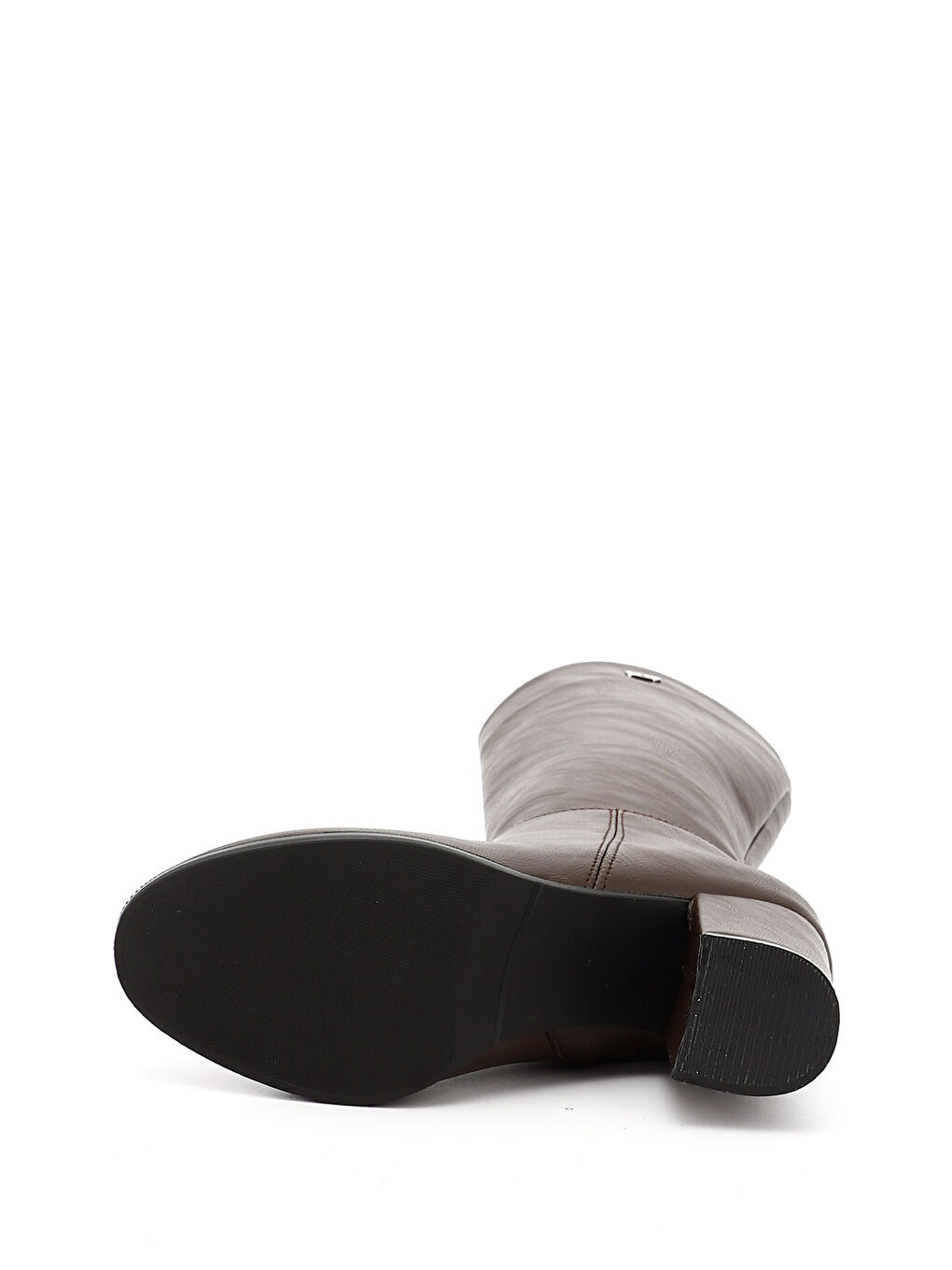 Kahverengi Kadın ÇİKOLATA KAHVE Yuvarlak Burun Fermuarlı Kalın Topuklu Çizme-3