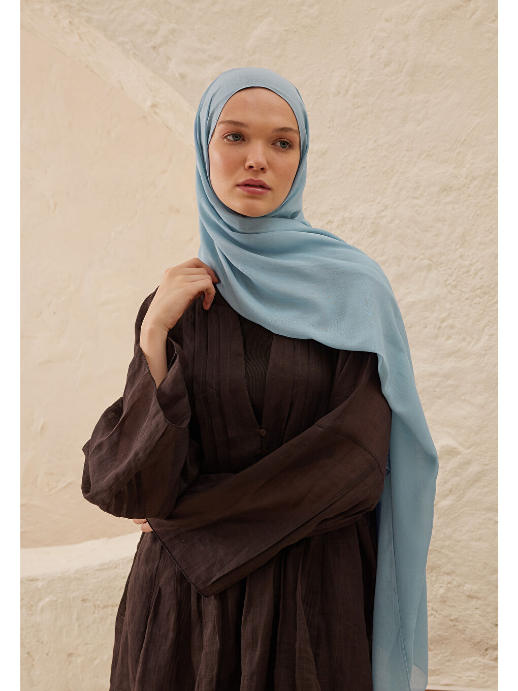 Rami Viskon Şal Açık Mavi-2