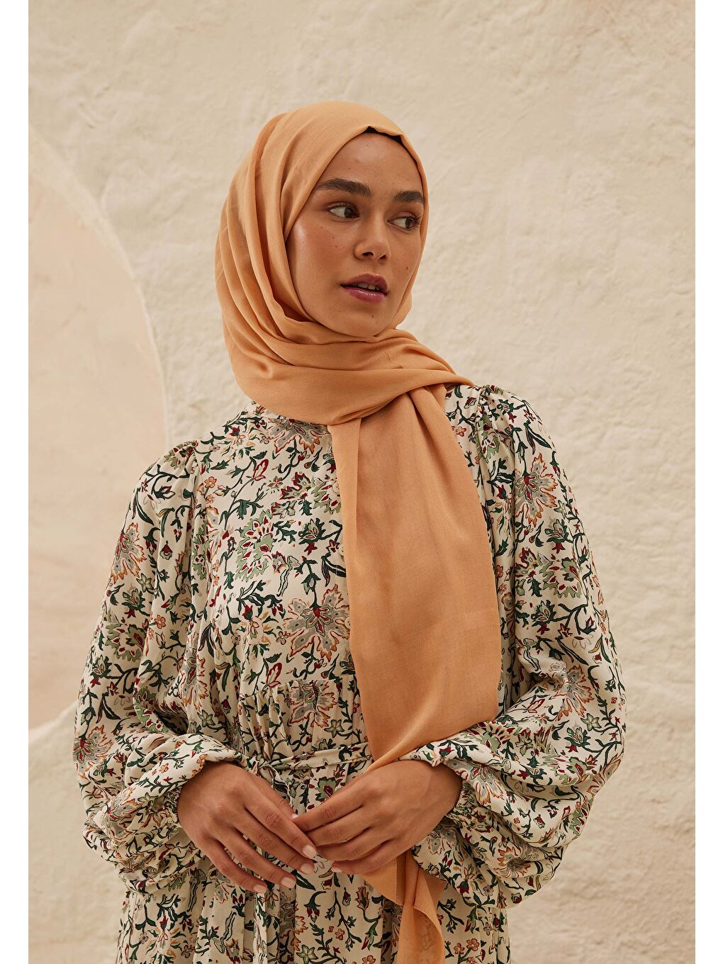 Turuncu Rami Viskon Şal Yavruağzı-1