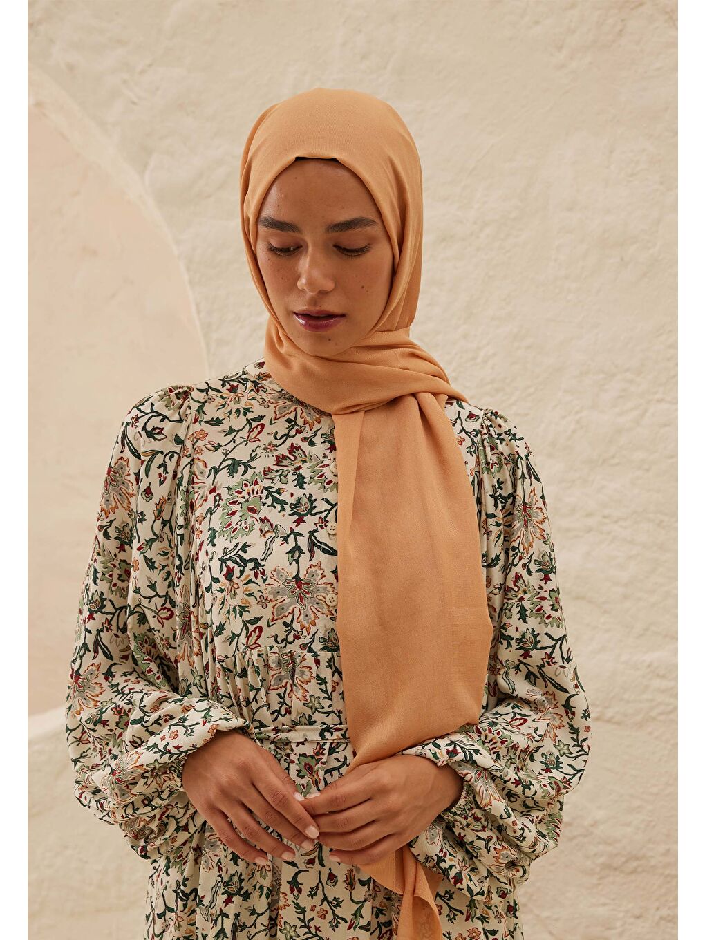 Turuncu Rami Viskon Şal Yavruağzı-3