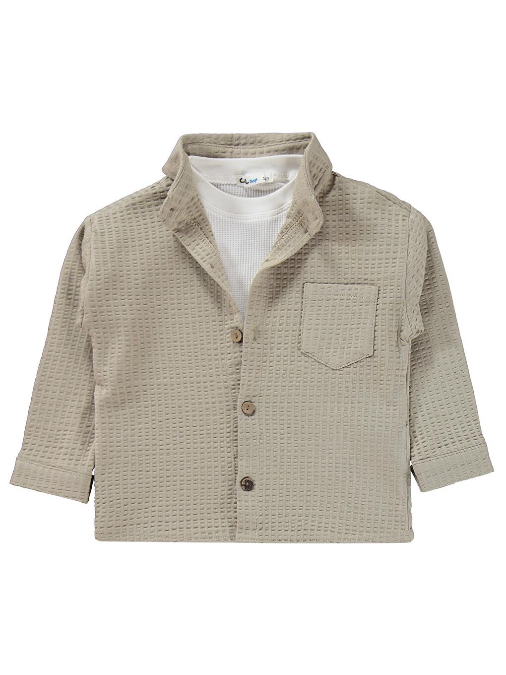 Boys Gömlekli 3 lü Takım 2-5 Yaş Takım - Bej-1