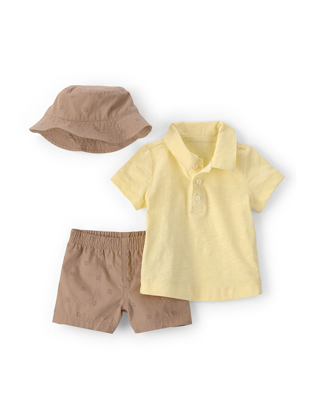 Erkek Bebek Alt Üst Set 3 Ay-24 Ay Sarı