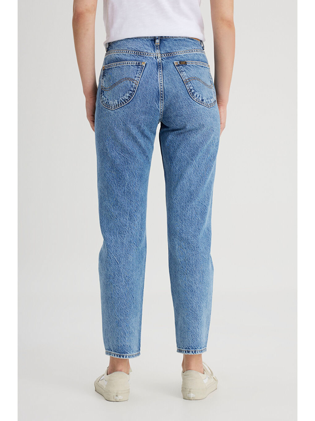 Regular Fit Normal Kesim Yüksek Bel Düz Paça %100 Pamuk Carol Mavi Jean Jean Pantolon-5