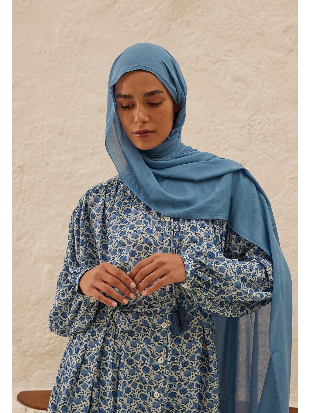 Rami Viskon Şal Gök Mavi