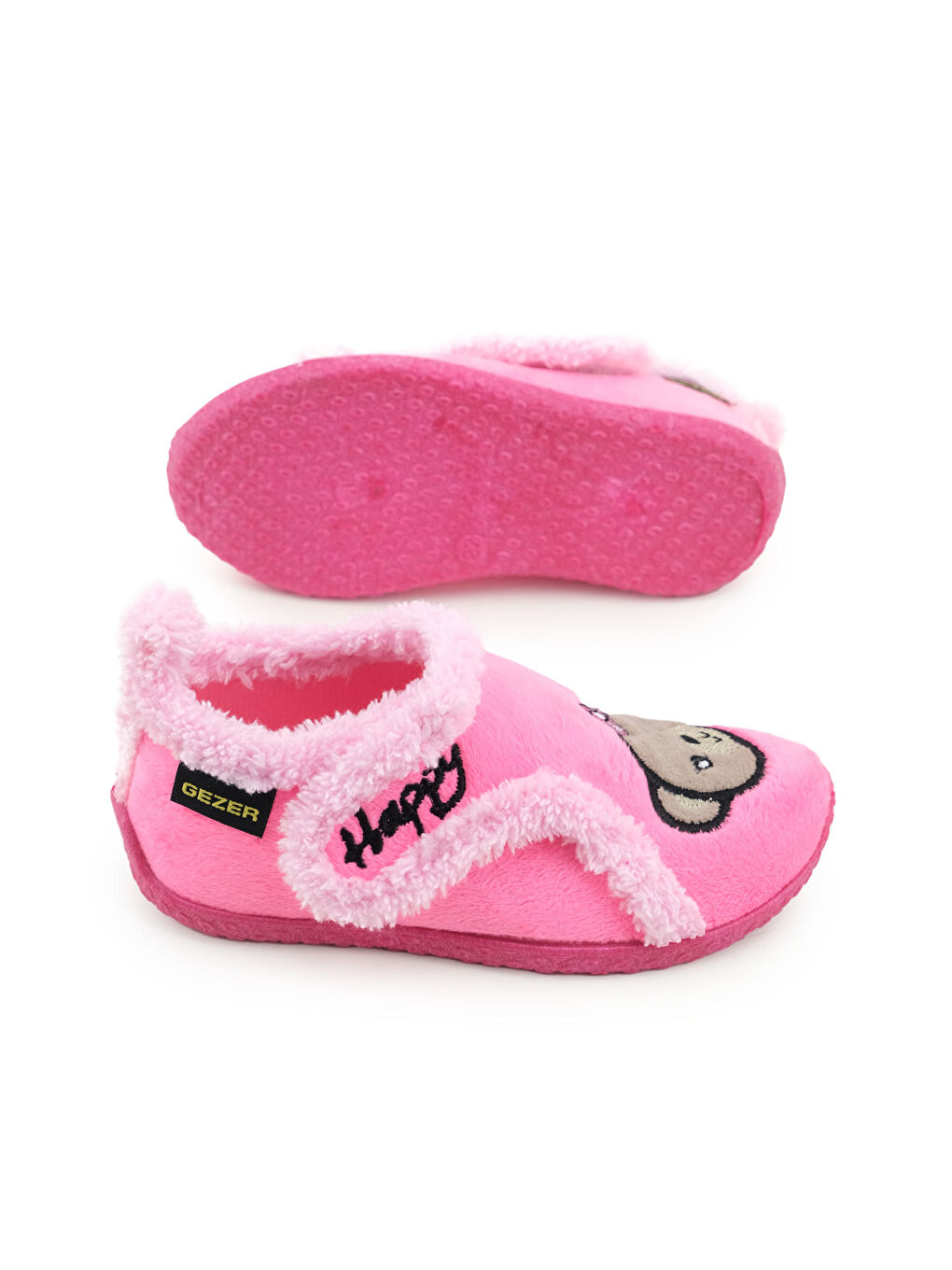 Fuşya Kışlık Kız Çocuk Rahat Taban Cırt Cırtlı Ayarlanabilir Ev Okul Kreş Panduf Ayakkabı-4