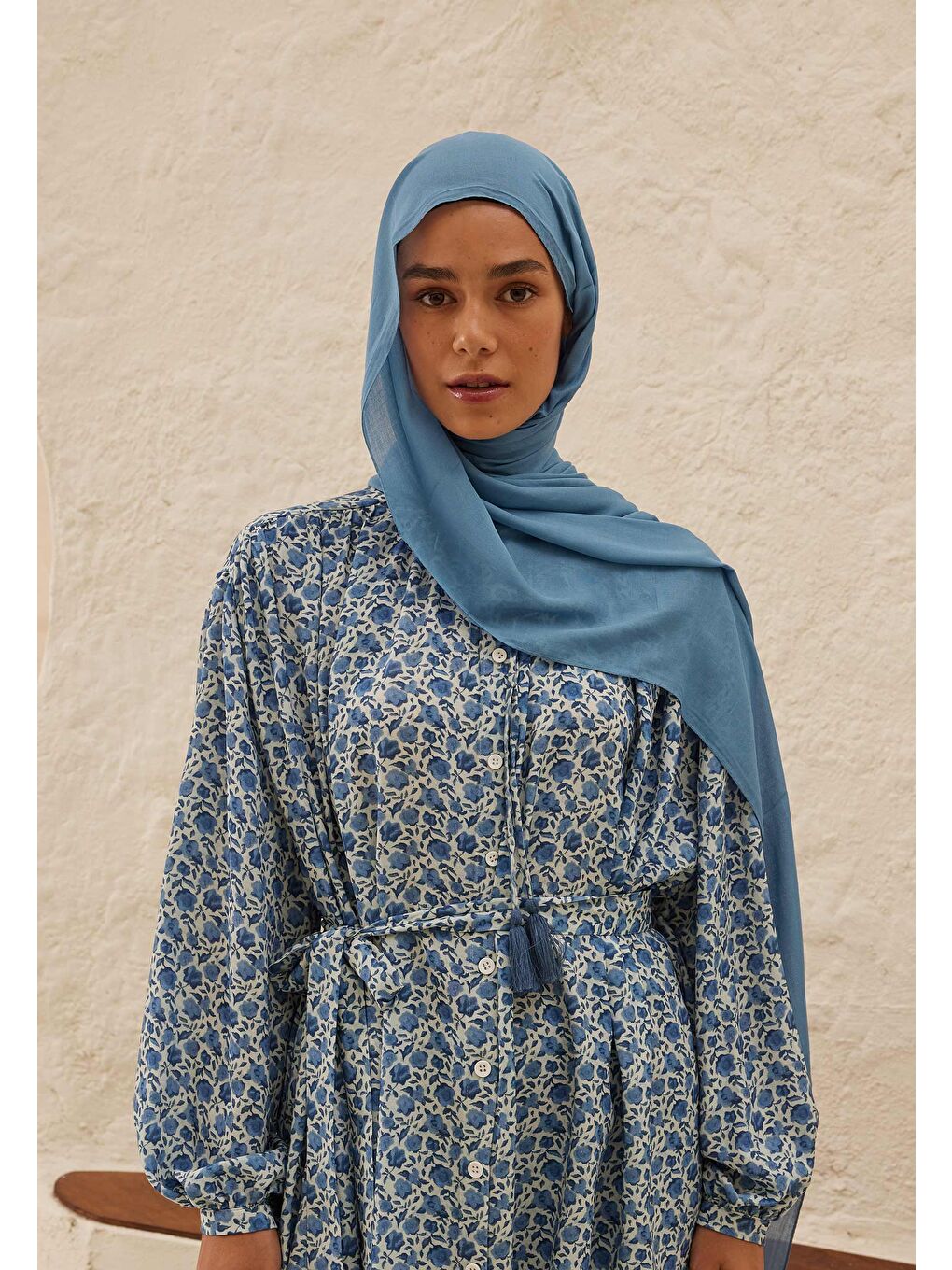 Rami Viskon Şal Gök Mavi-1