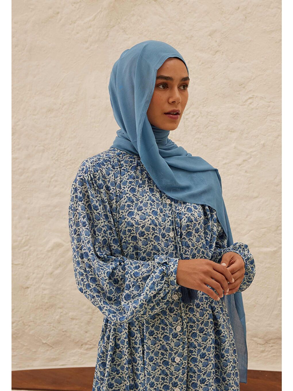 Rami Viskon Şal Gök Mavi-2