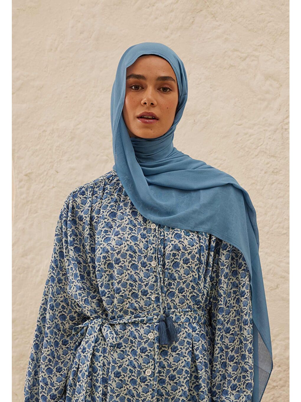 Rami Viskon Şal Gök Mavi-3