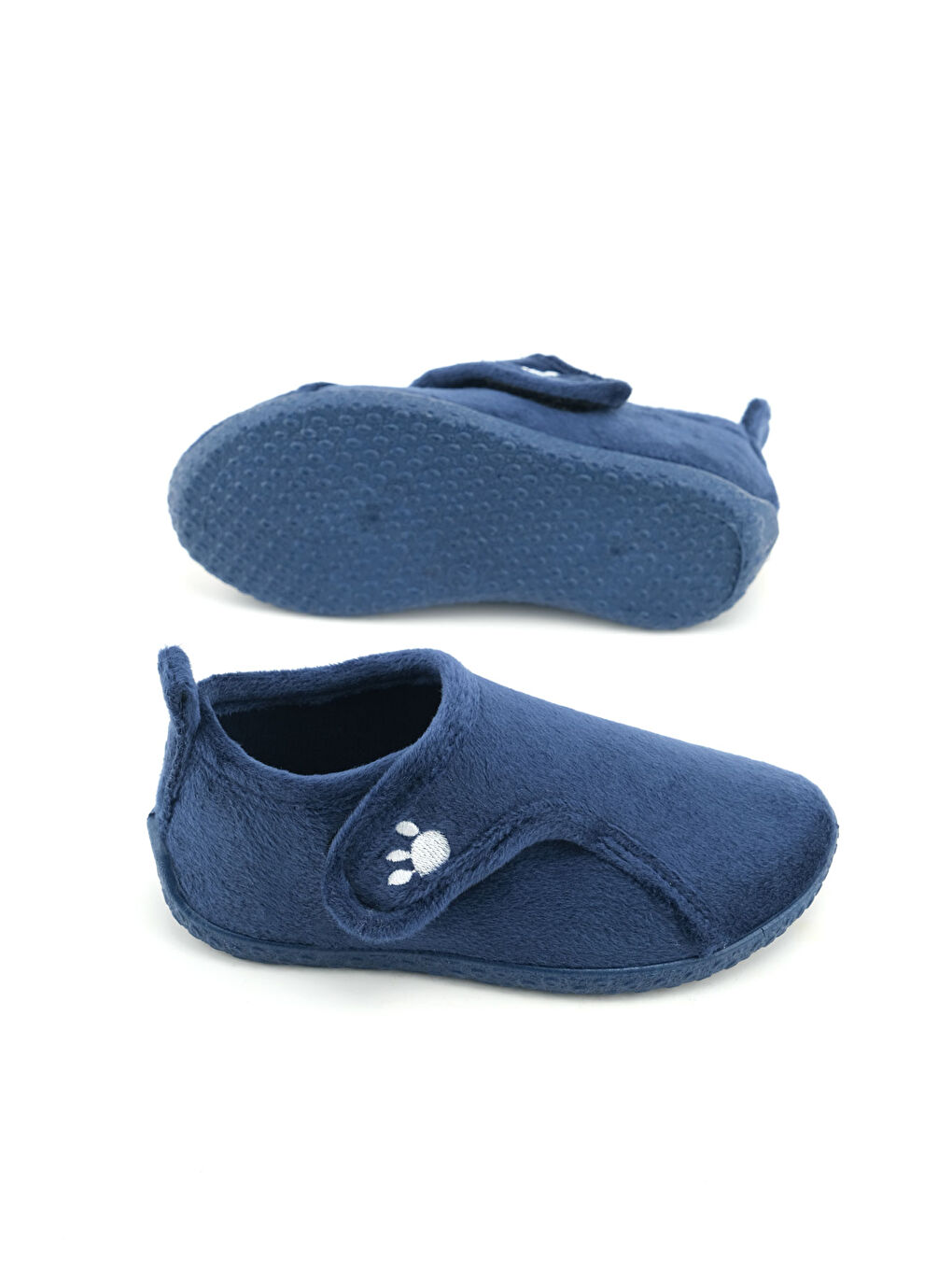 Lacivert Kışlık Erkek Çocuk Rahat Taban Cırt Cırtlı Ayarlanabilir Ev Okul Kreş Panduf Ayakkabı-4