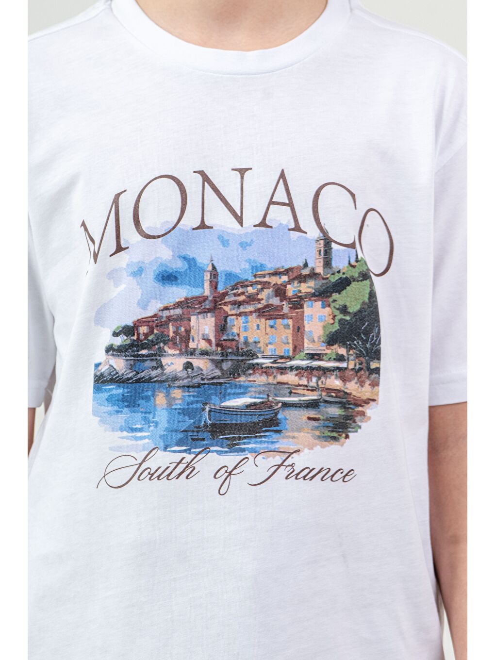 Kahverengi Ön Orta Baskılı Duble Paçalı Erkek Çocuk Şort - Tişört Takımı-4