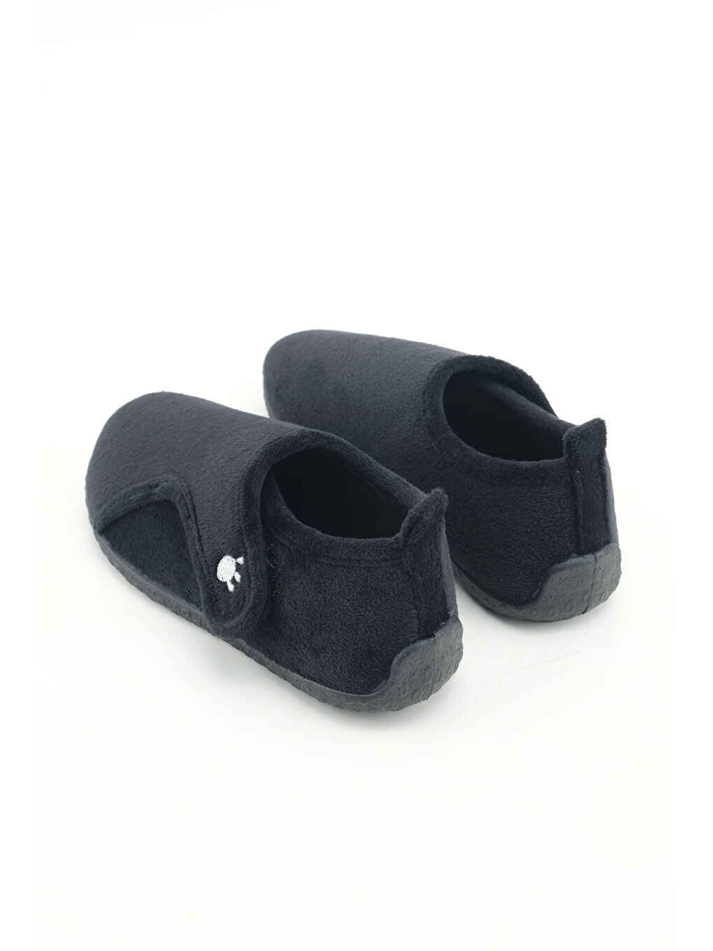 Siyah Kışlık Kız Çocuk Rahat Taban Cırt Cırtlı Ayarlanabilir Ev Okul Kreş Panduf Ayakkabı-3