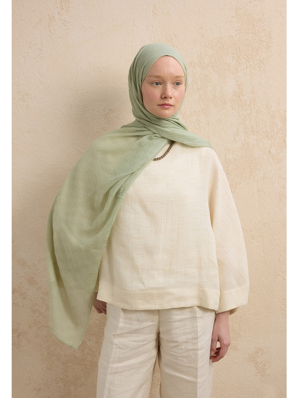 Yeşil Modal Damalı Şal Mint