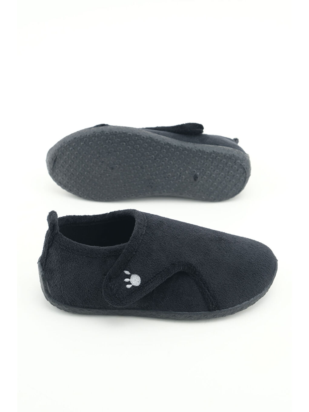 Siyah Kışlık Kız Çocuk Rahat Taban Cırt Cırtlı Ayarlanabilir Ev Okul Kreş Panduf Ayakkabı-4