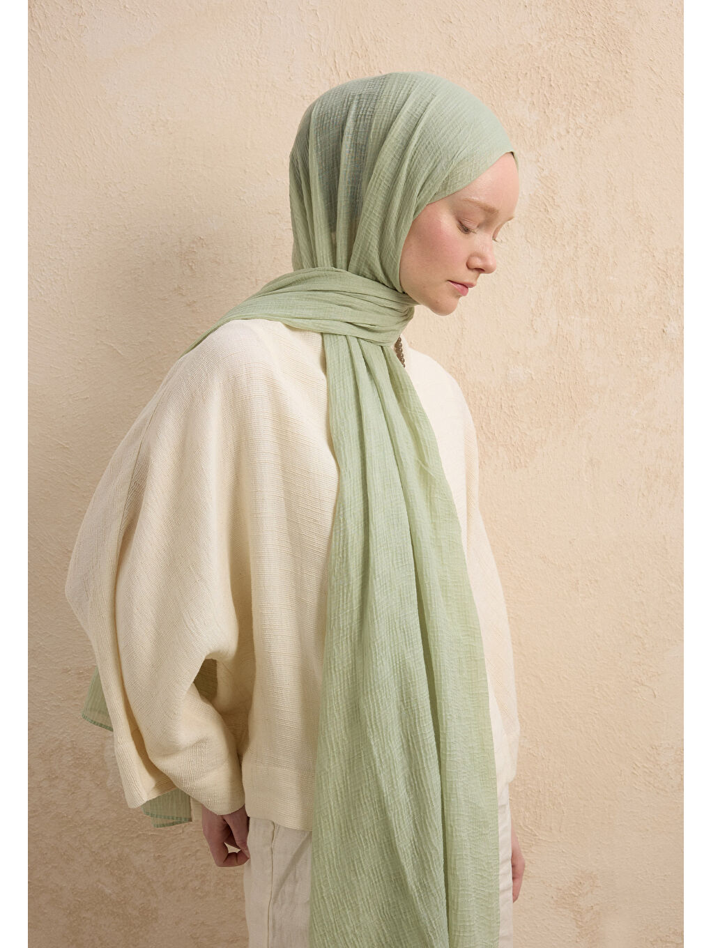 Yeşil Modal Damalı Şal Mint-1