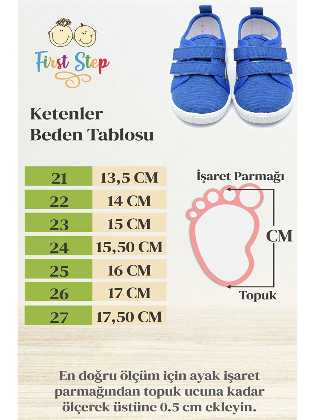 First Step Sarı Çift Cırtlı Dantelli Keten Spor Çocuk Ayakkabısı-SARI-F-4005 - 6