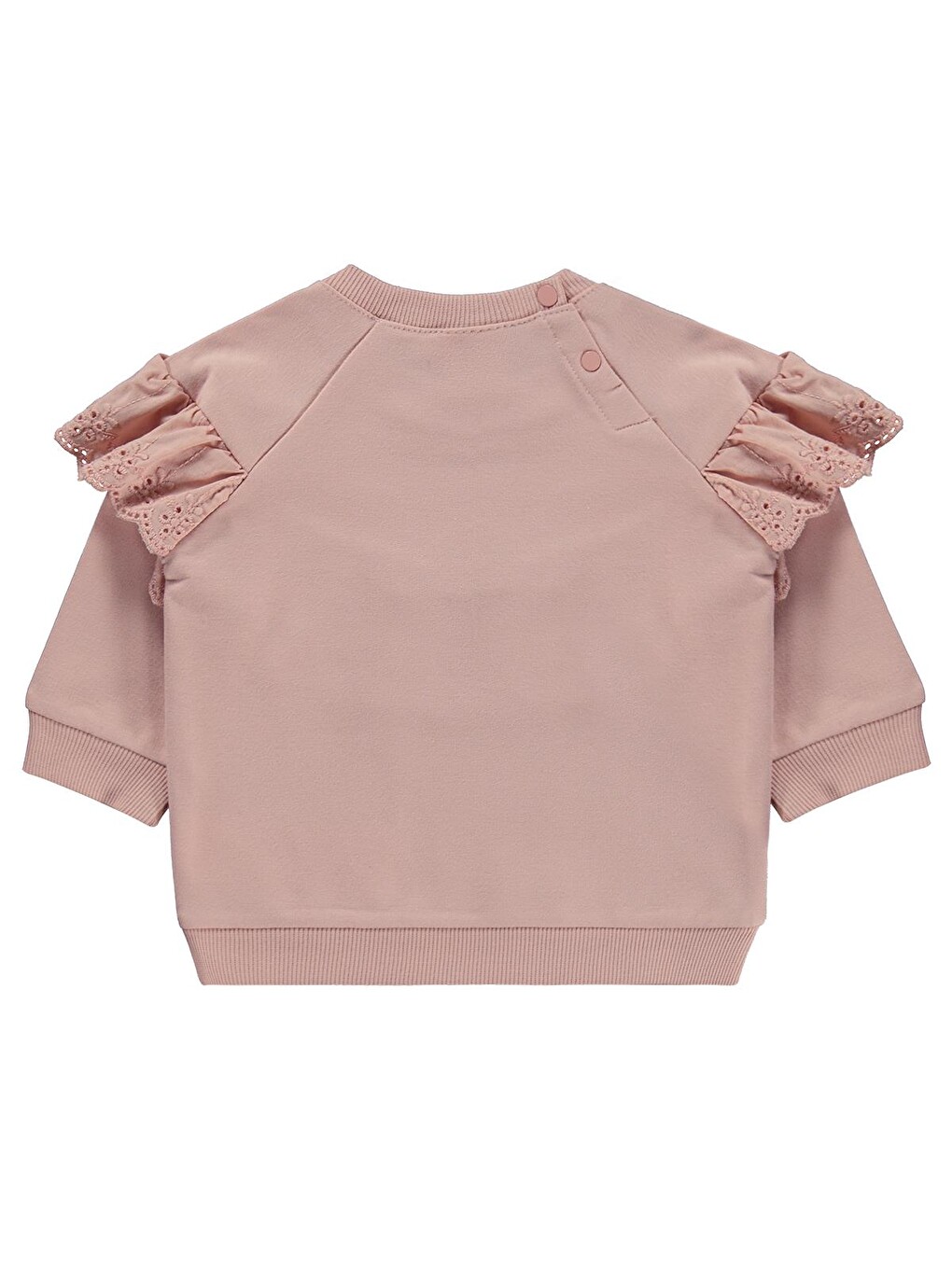 Pembe Baby Fırfırlı Basic 6-18 Ay Sweatshirt - Pudra-1