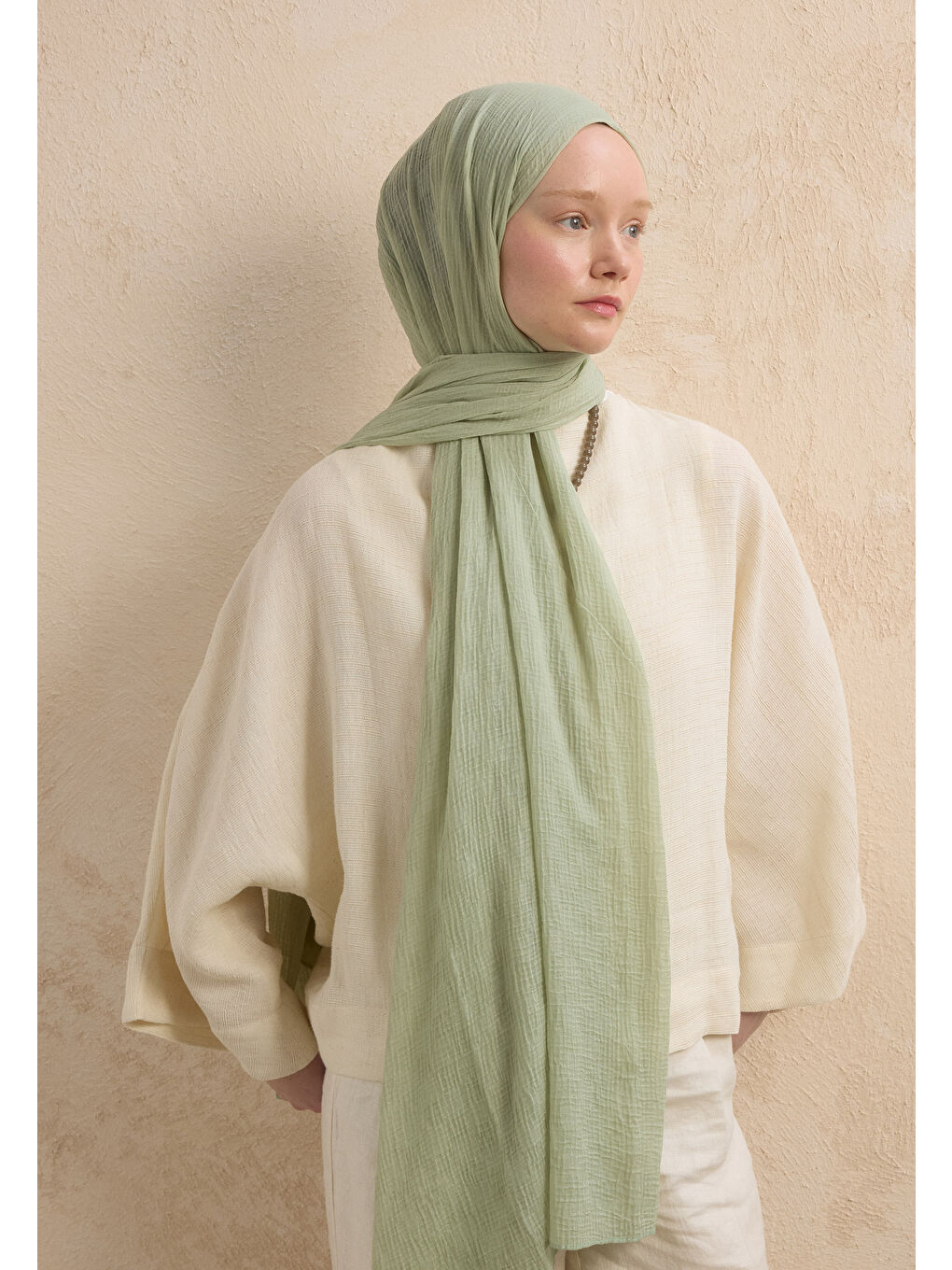 Yeşil Modal Damalı Şal Mint-3