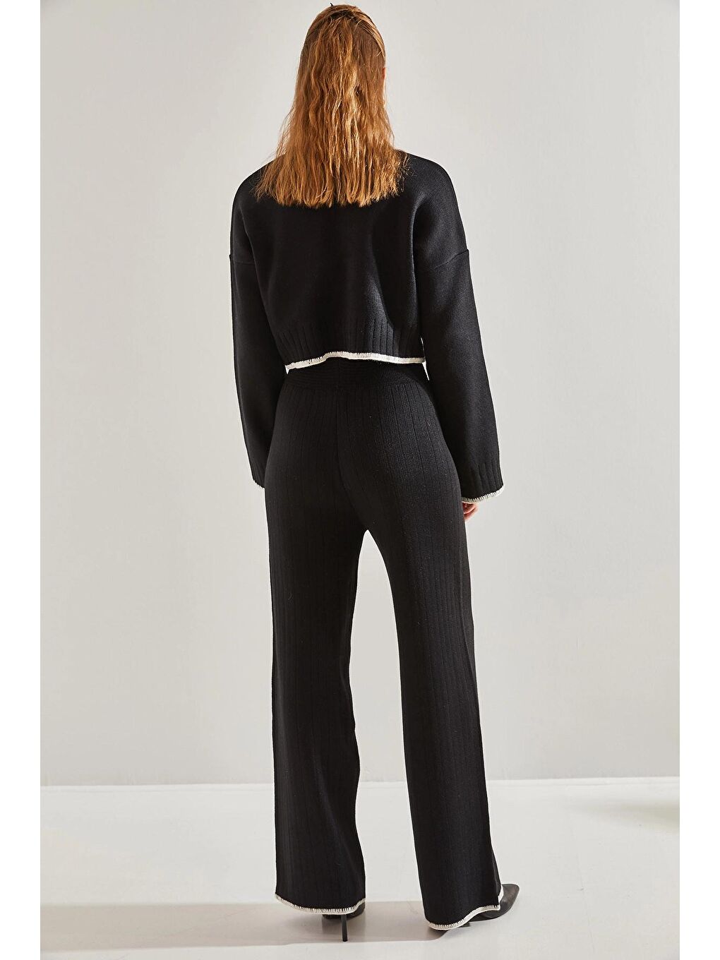 Siyah Kadın Triko Alt Üst Takım-4