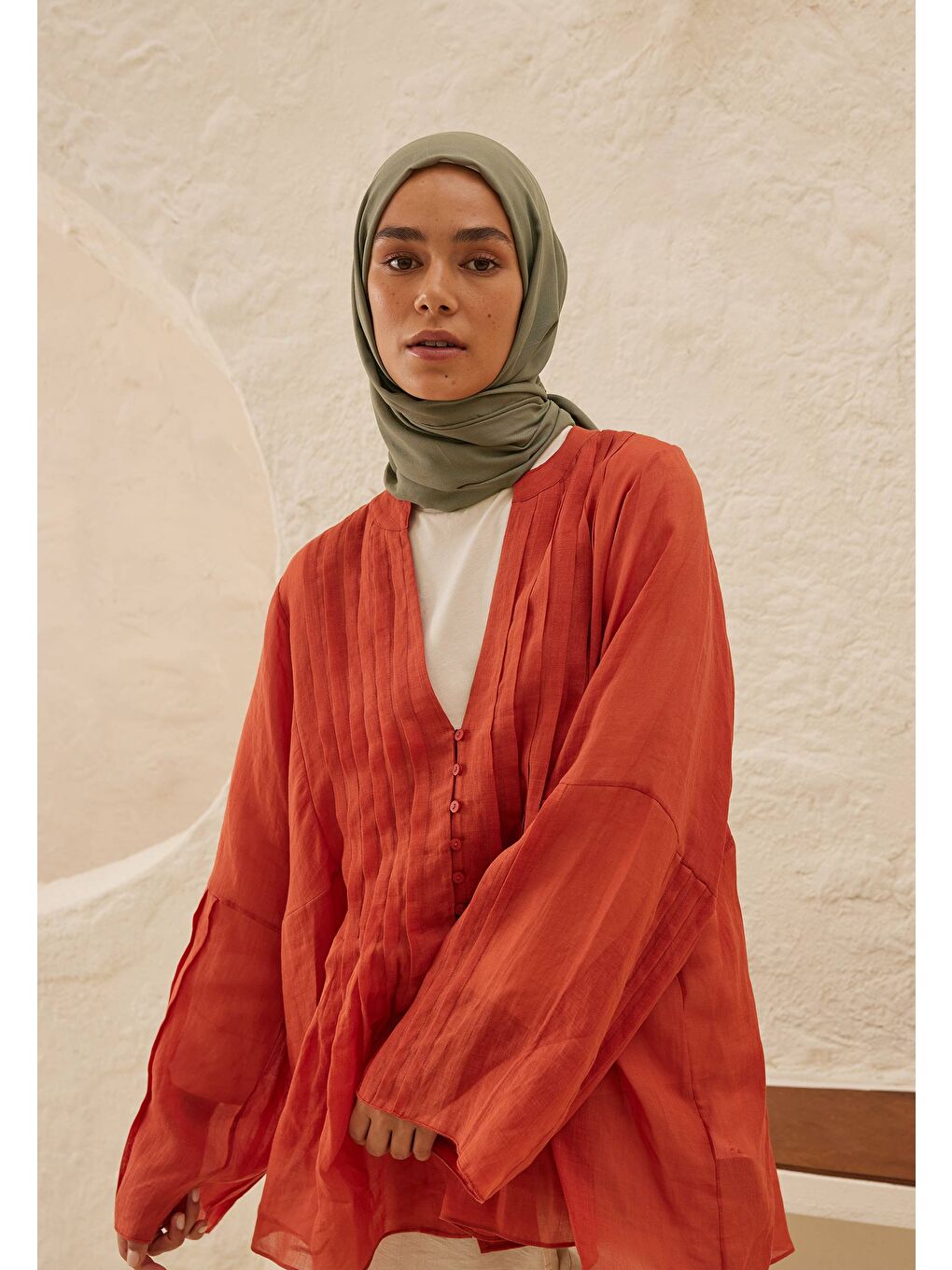 Rami Viskon Şal Küf Yeşili-2