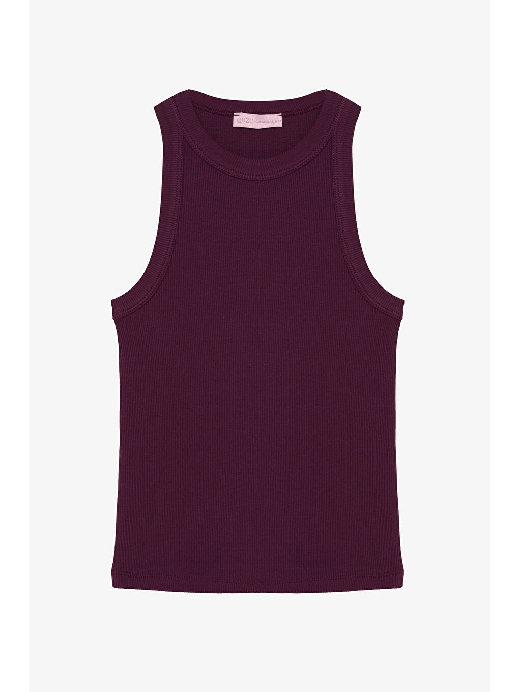 Halter Yaka Basic Fitilli Atlet Mürdüm