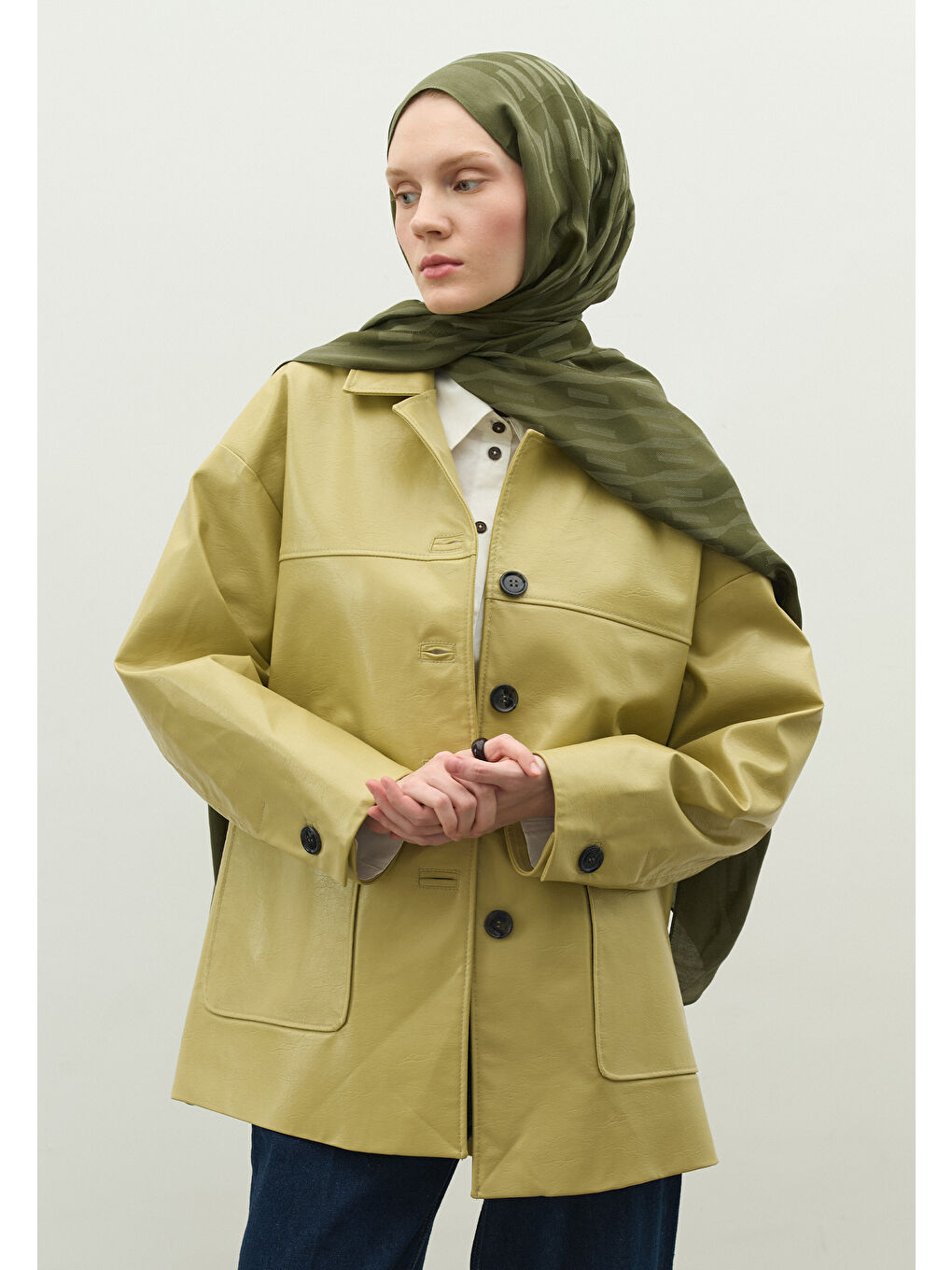 Haki NARA PAMUK FLOŞ JAKARLI ŞAL ASKERİ HAKİ