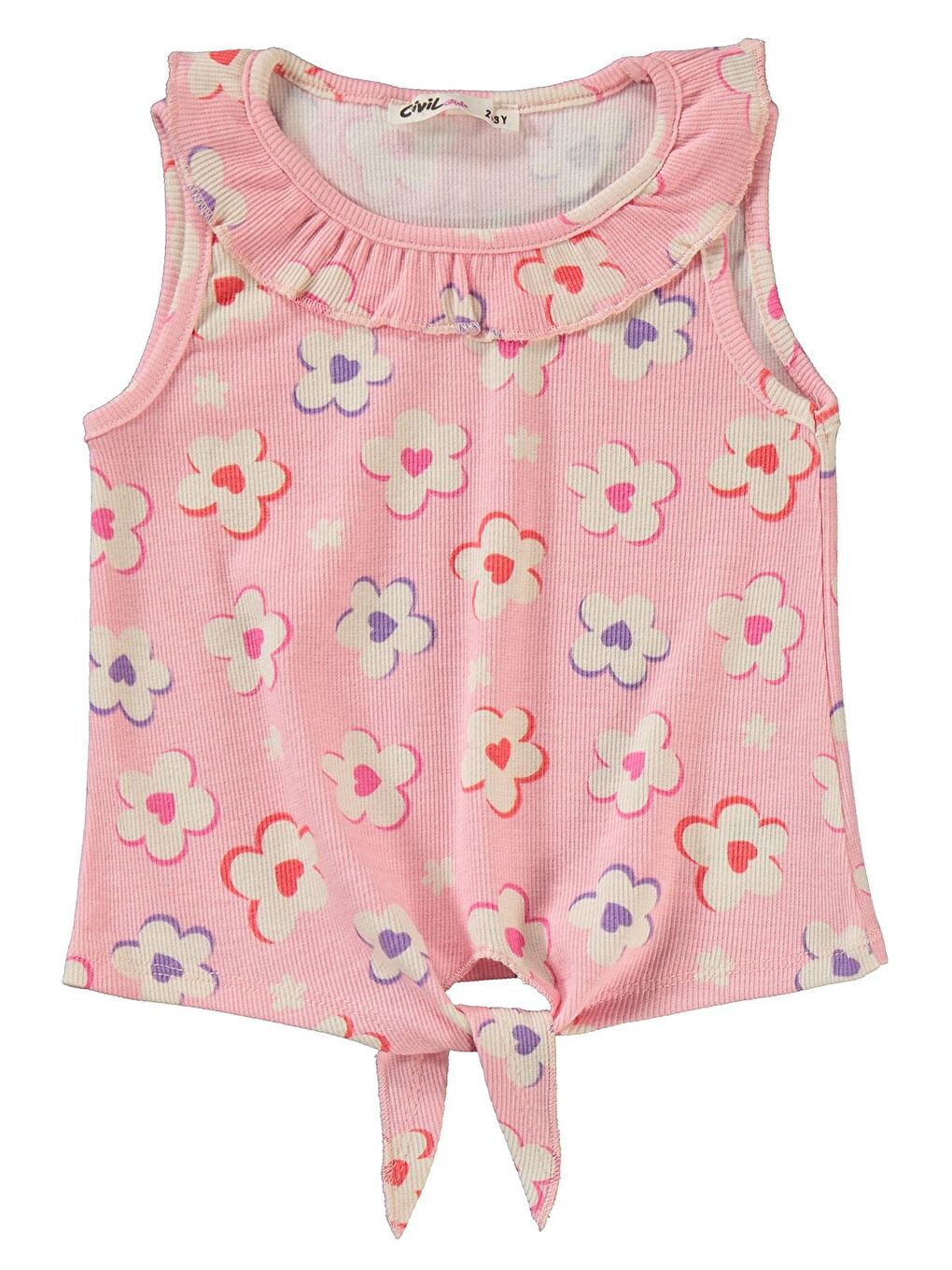 Pembe Girls Çiçek Baskılı 2-5 Yaş Takım-2