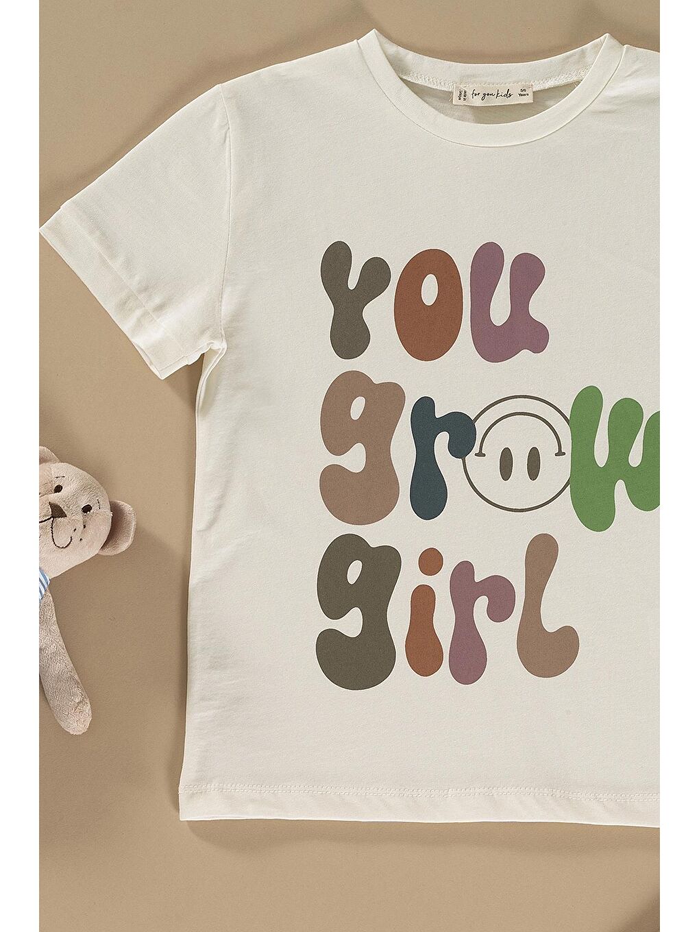 For You Kids Haki Baskılı Tshirt Tayt Haki Alt Üst Takım - 1