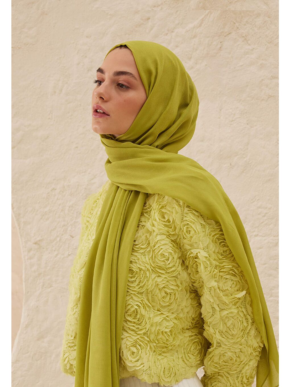 Rami Viskon Şal Fıstık Yeşili-3