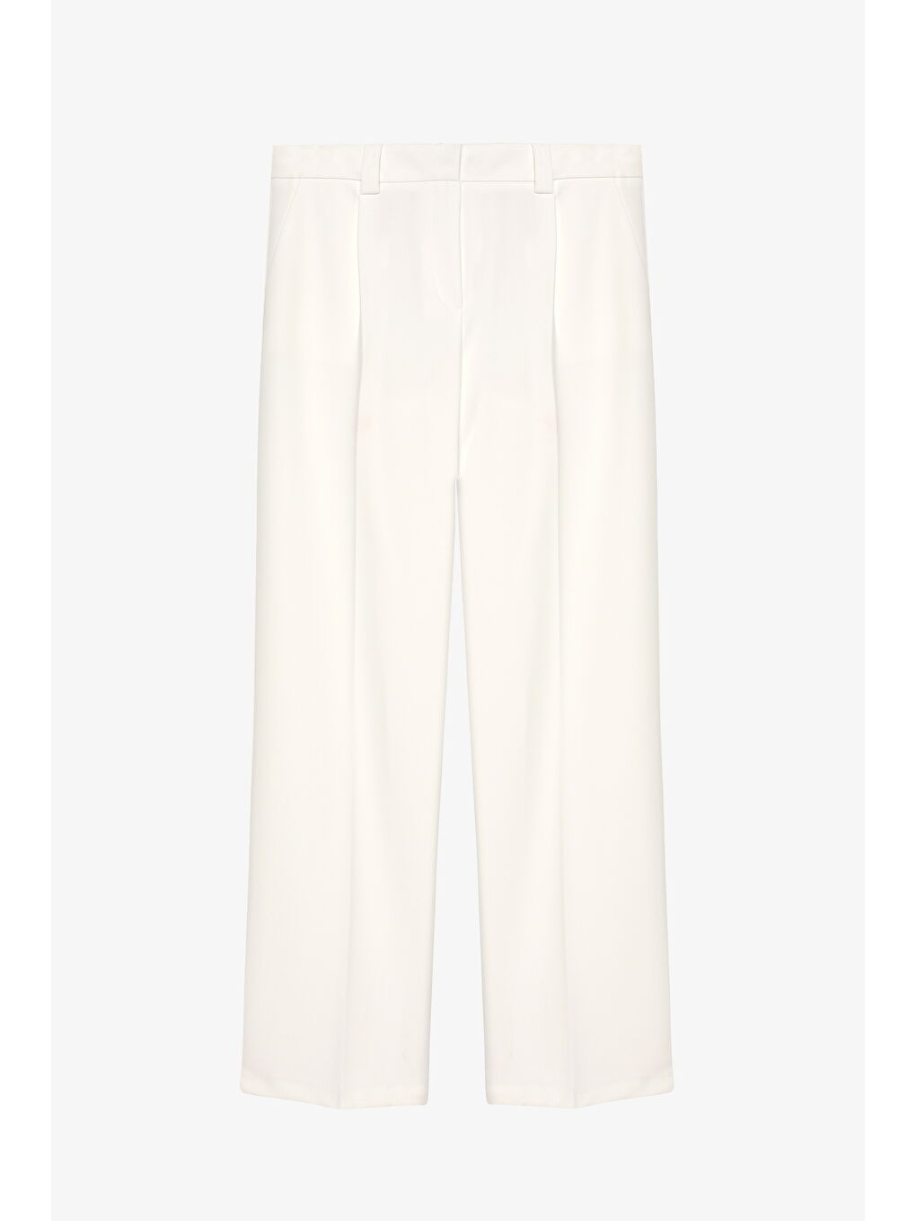 Pile Detaylı Normal Bel Havuç Pantolon Ekru
