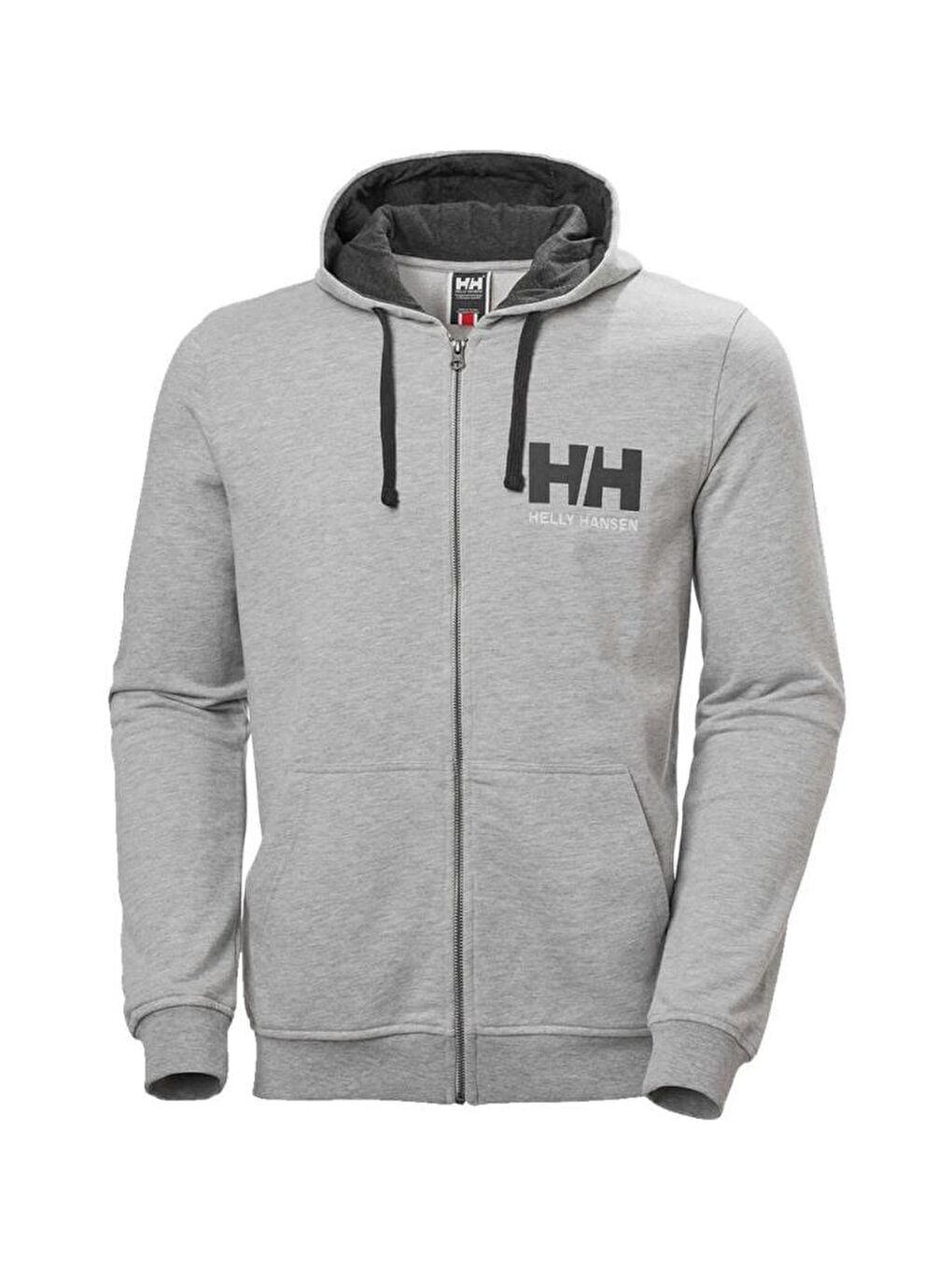 Helly Hansen Gri Logo Full Zip Hoodie Erkek Kapüşonlu Tam Fermuarlı Sweatshirt HHA.34163-949