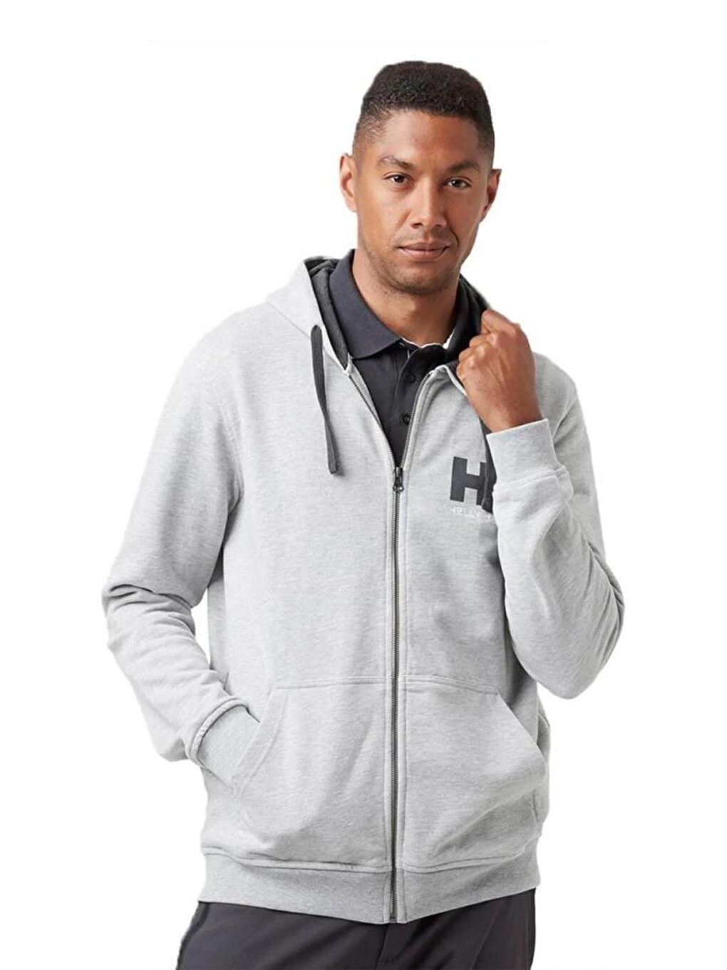 Helly Hansen Gri Logo Full Zip Hoodie Erkek Kapüşonlu Tam Fermuarlı Sweatshirt HHA.34163-949 - 2