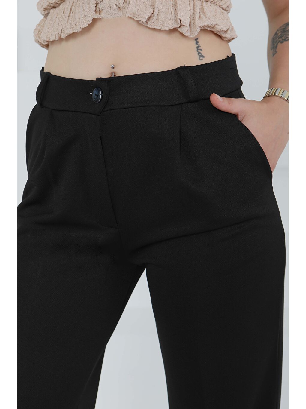 Cepli Palazzo Pantolon Siyah - 27487-3