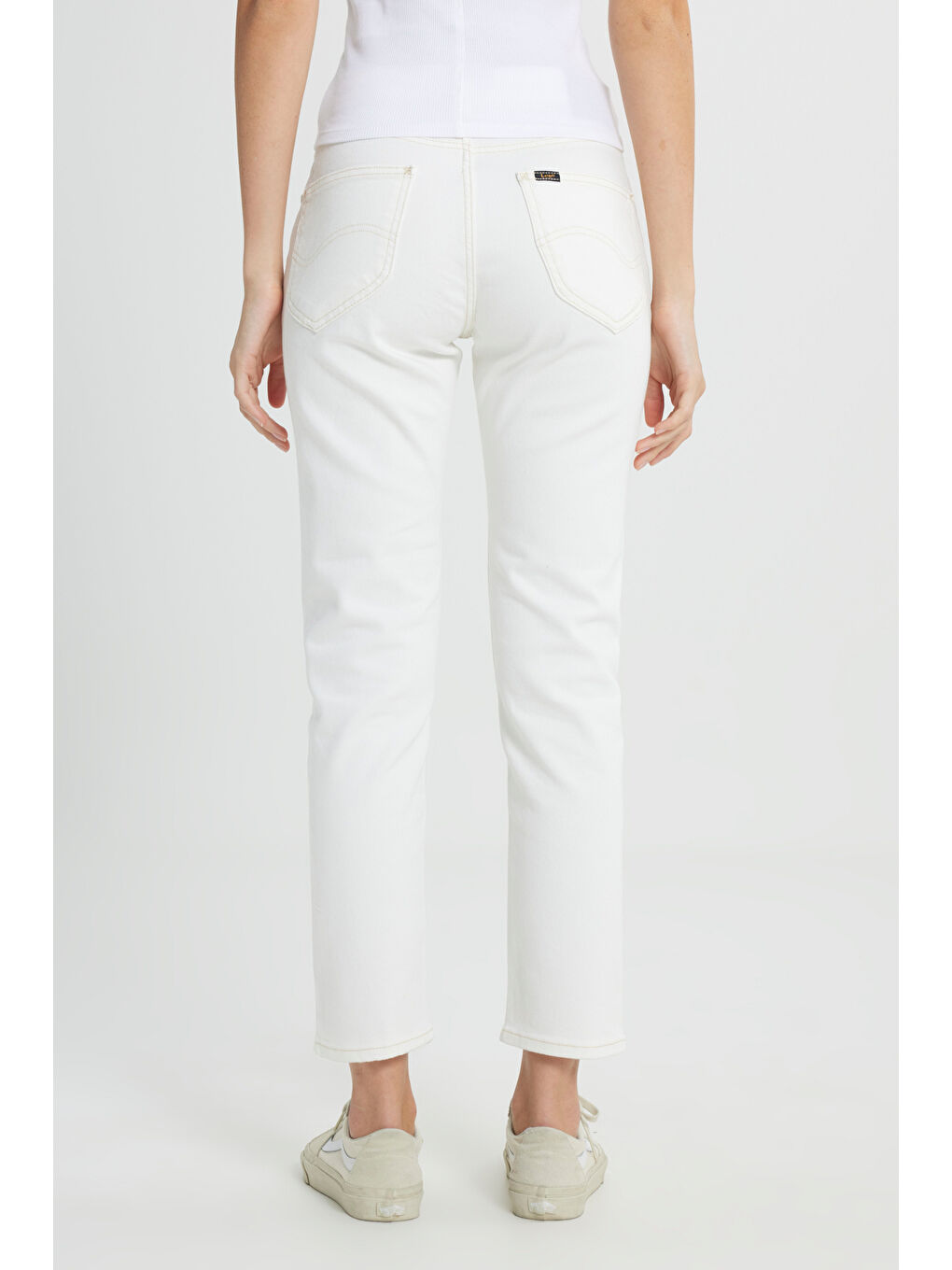 Slim Fit Dar Kesim Normal Bel Dar Paça %100 Pamuk Rider Ekru Jean Jean Pantolon-4