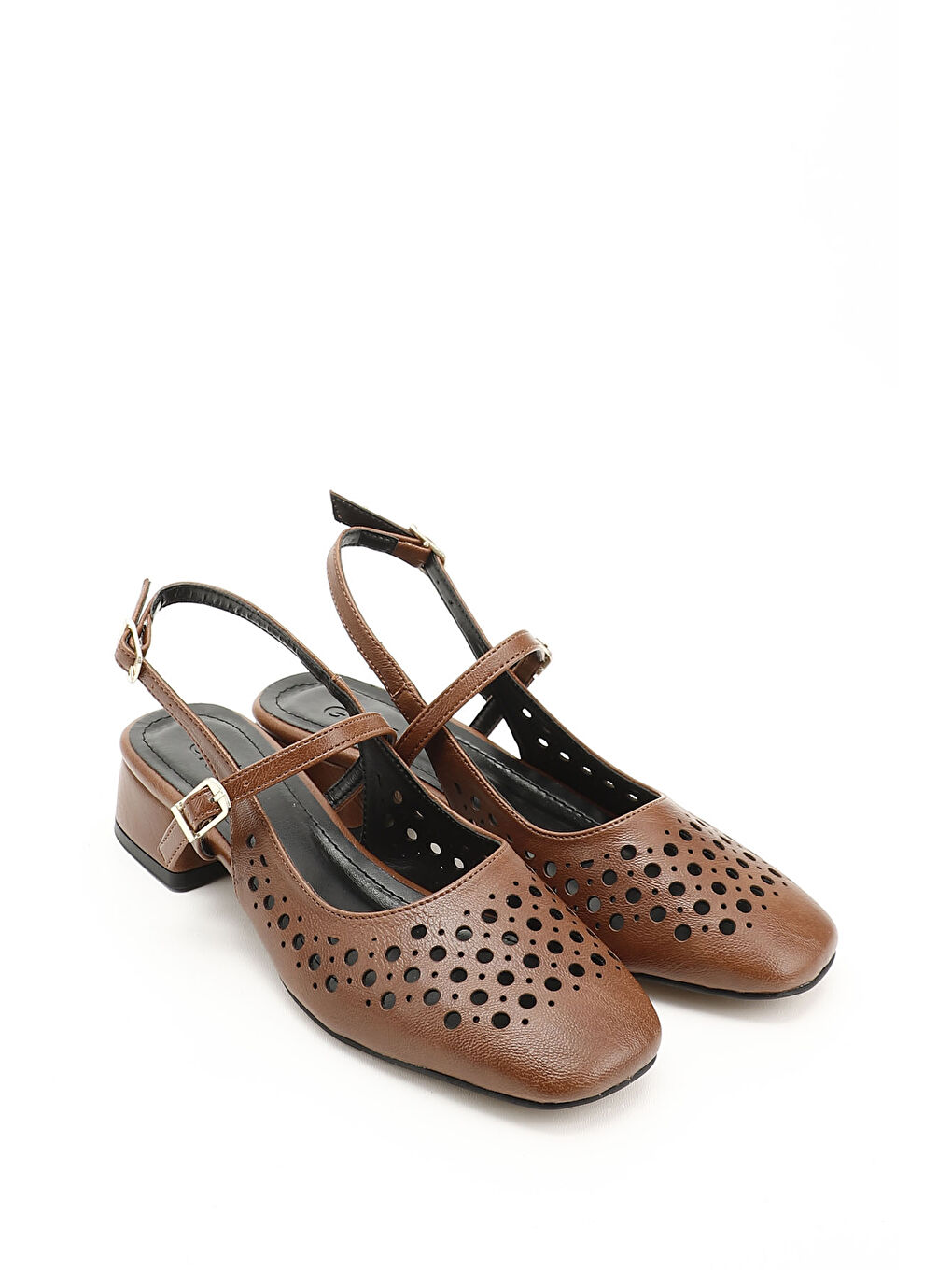 Haki Kadın HAKİ-TABA Kısa Kalın Topuklu Arkası Açık Ayakkabı-1