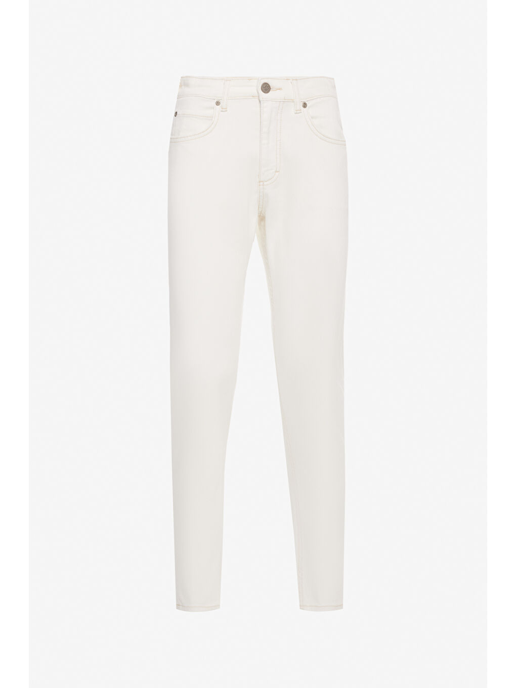 Slim Fit Dar Kesim Normal Bel Dar Paça %100 Pamuk Rider Ekru Jean Jean Pantolon-6