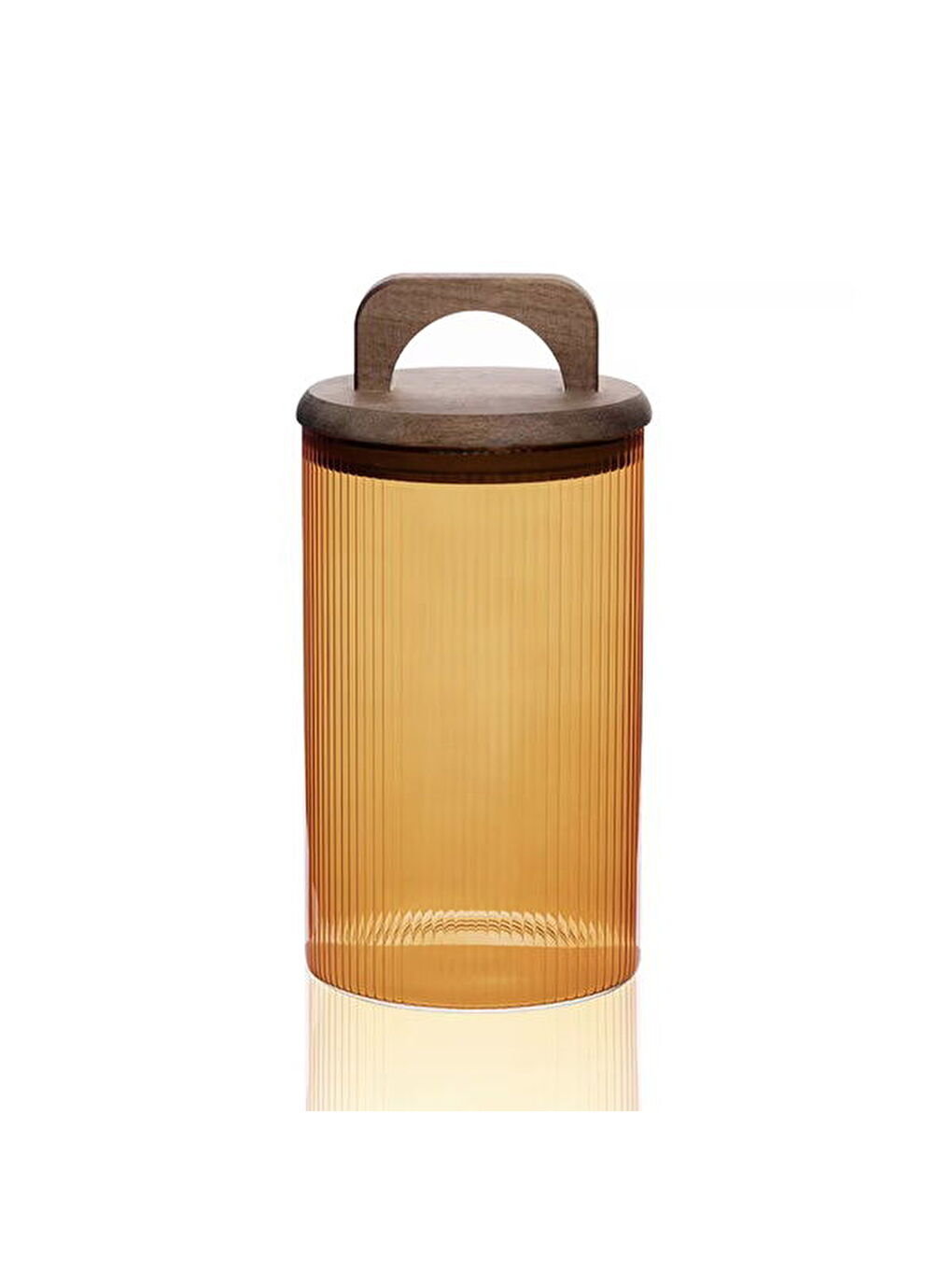 Sarı Akasya Kulplu Cam Kavanoz - Amber - 1 lt-1