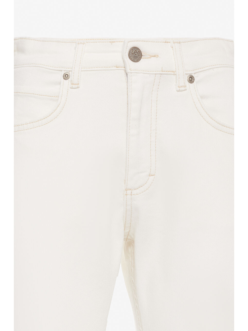 Slim Fit Dar Kesim Normal Bel Dar Paça %100 Pamuk Rider Ekru Jean Jean Pantolon-8