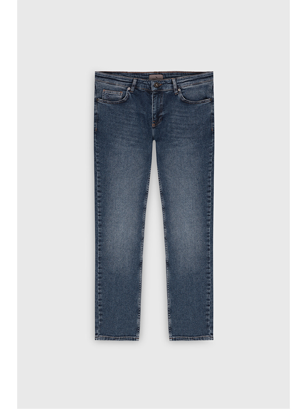 Erkek İndigo Pamuklu Esnek Slim Fit Dar Kesim 5 Cep Jean Denim Pantolon-5