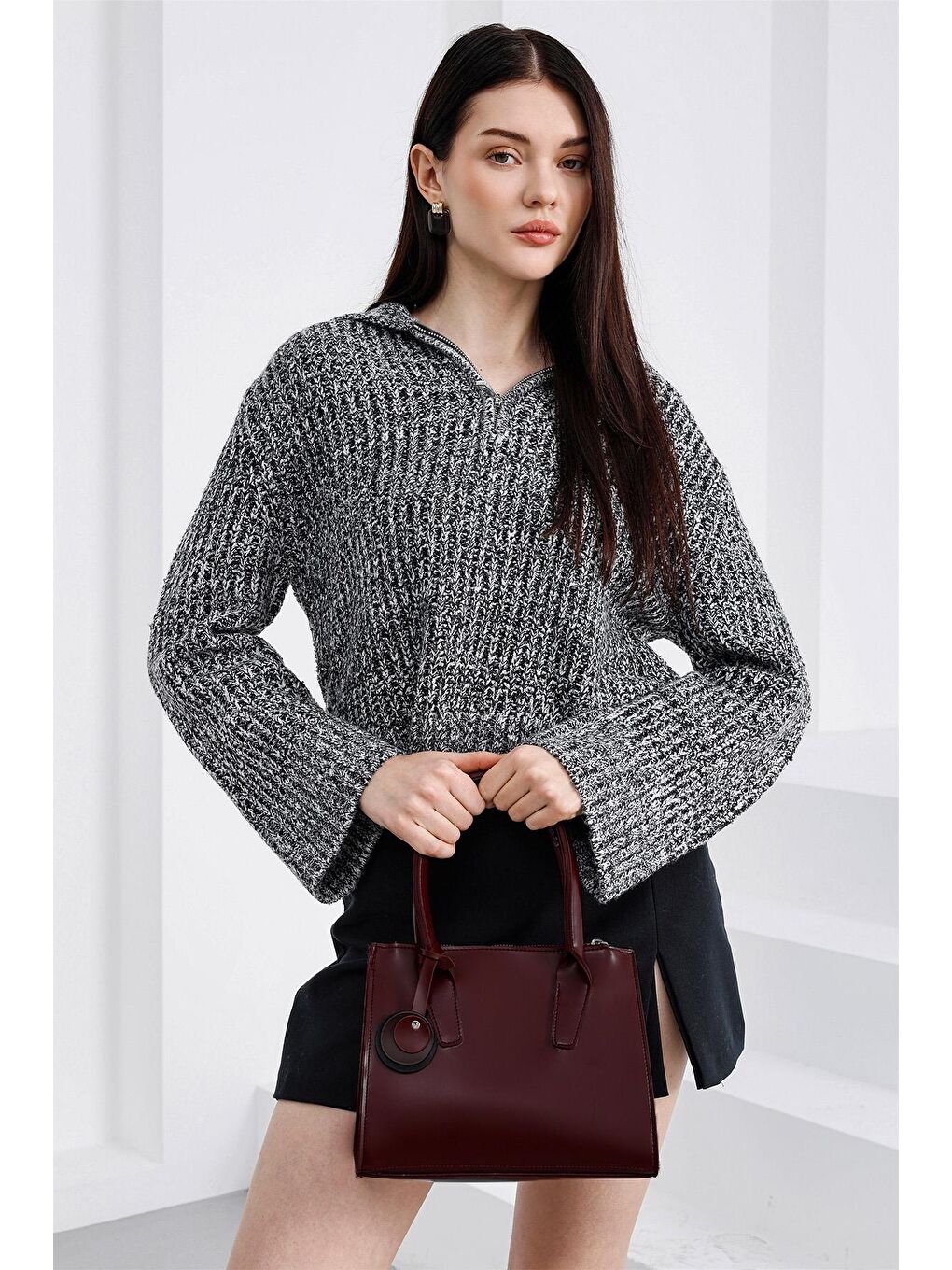 Pina Çok Gözlü El Ve Çapraz Çanta Bordo-3