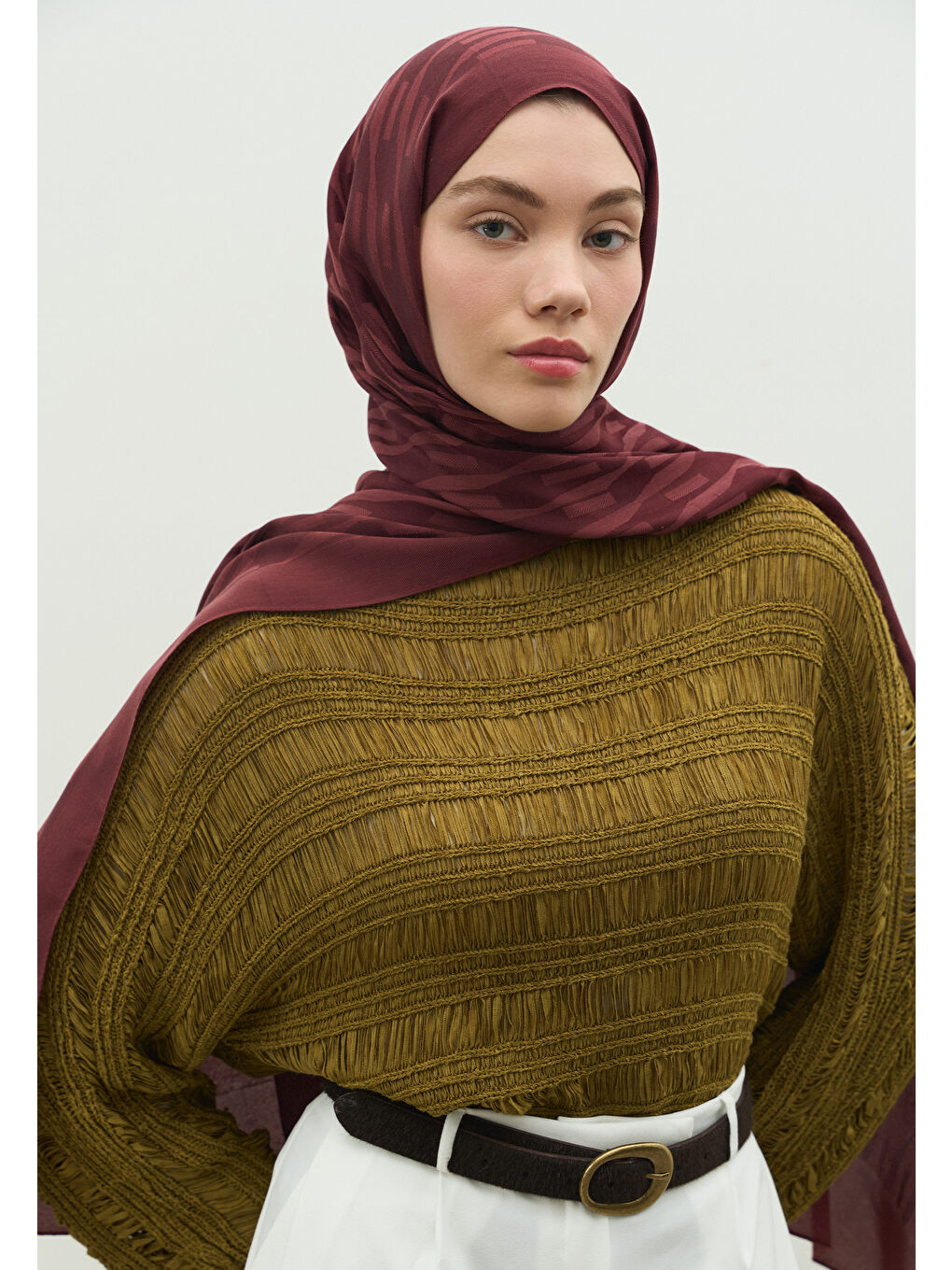 Mor NARA PAMUK FLOŞ JAKARLI ŞAL ERİK ÇÜRÜĞÜ-1