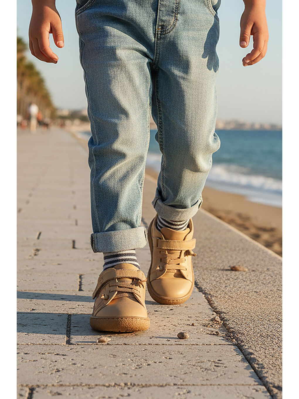 Kahverengi Arad %100 Deri Günlük Kız Çocuk Spor Ayakkabı-2