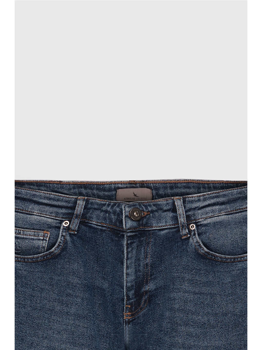 Erkek İndigo Pamuklu Esnek Slim Fit Dar Kesim 5 Cep Jean Denim Pantolon-6