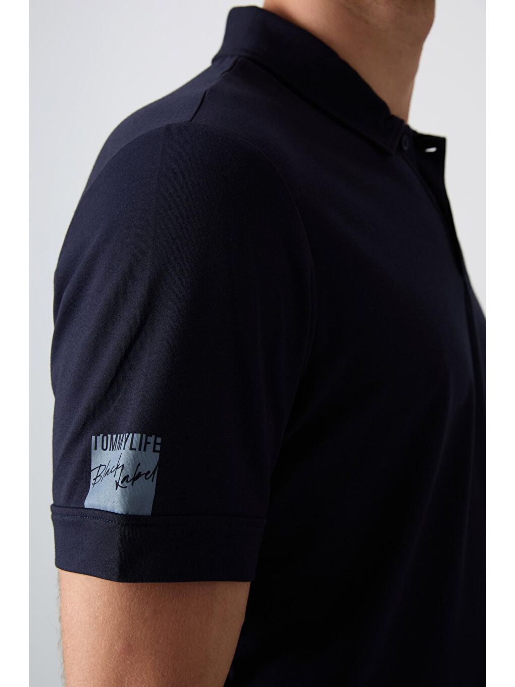 TOMMYLIFE Lacivert Pamuklu Kalın Yumuşak Dokulu Standart Fit Basic Polo Yaka Erkek T-Shirt - 88351 - 3