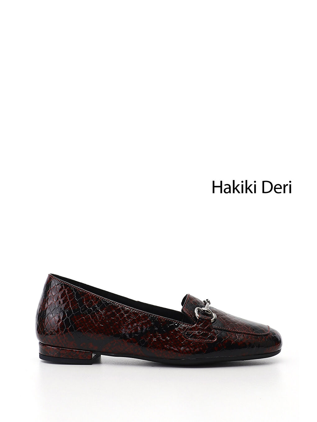 Bordo Kadın BORDO Tokalı Hakiki Deri Babet